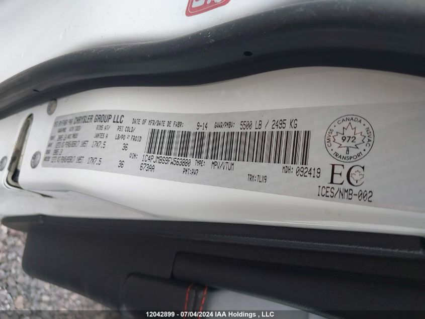 2015 Jeep Cherokee Trailhawk VIN: 1C4PJMBS9FW563880 Lot: 12042899