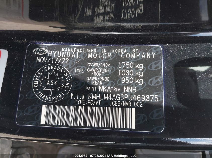 2023 Hyundai Elantra Sel VIN: KMHLM4AG3PU469375 Lot: 12042982