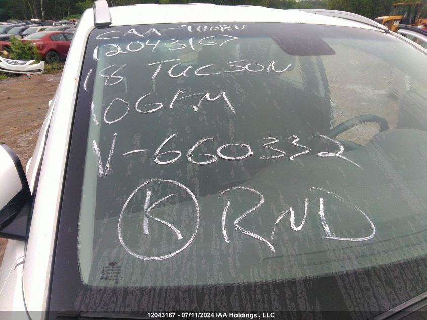 2018 Hyundai Tucson Limited/Sport And Eco/Se VIN: KM8J3CA47JU660332 Lot: 12043167