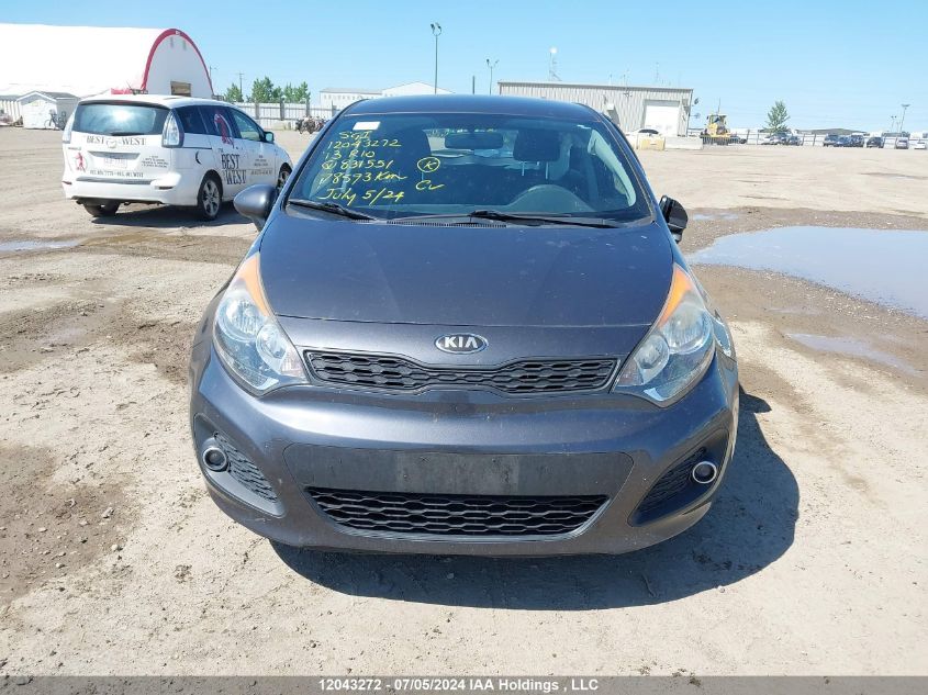 2013 Kia Rio VIN: KNADM5A3XD6831551 Lot: 12043272