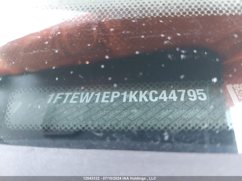 2019 Ford F150 Supercrew VIN: 1FTEW1EP1KKC44795 Lot: 12043332