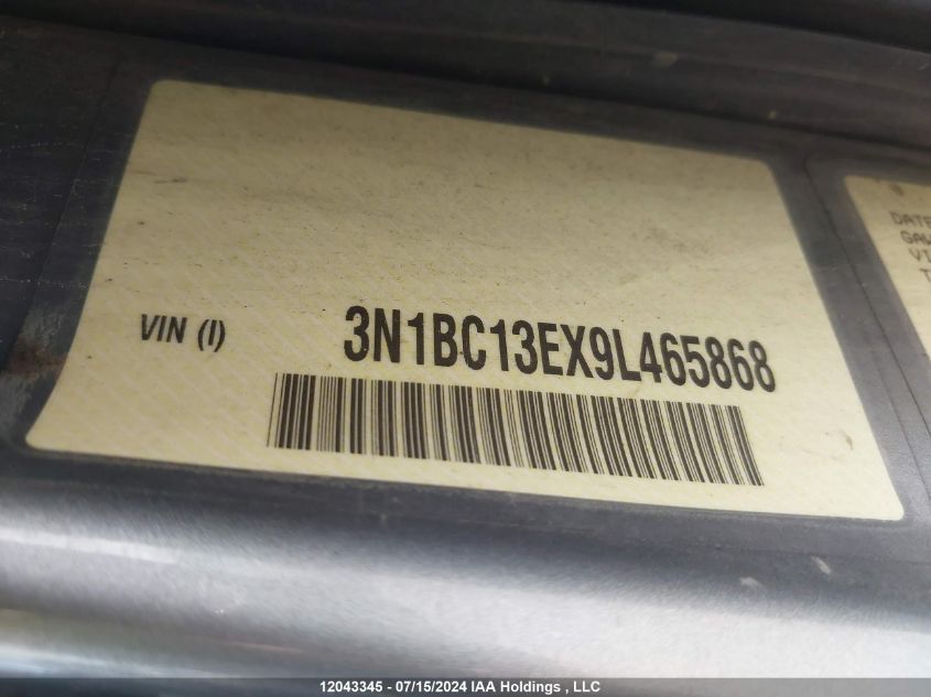 2009 Nissan Versa VIN: 3N1BC13EX9L465868 Lot: 12043345