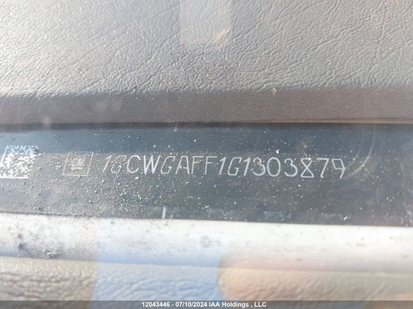 2016 Chevrolet Express VIN: 1GCWGAFF1G1303879 Lot: 12043446