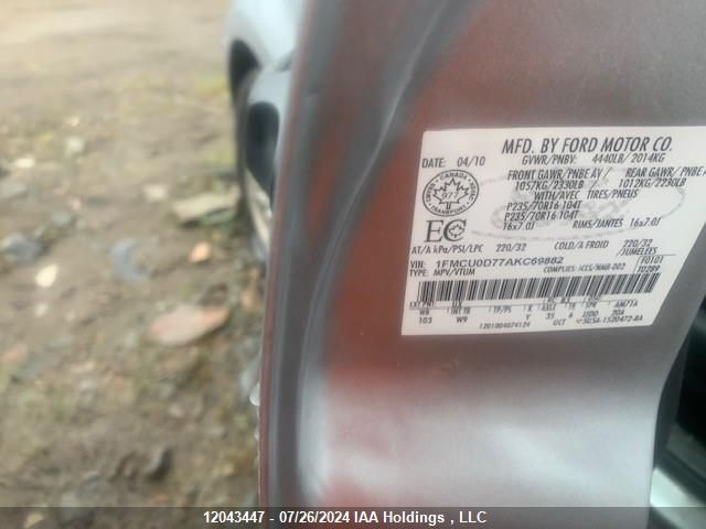 2010 Ford Escape VIN: 1FMCU0D77AKC69882 Lot: 12043447