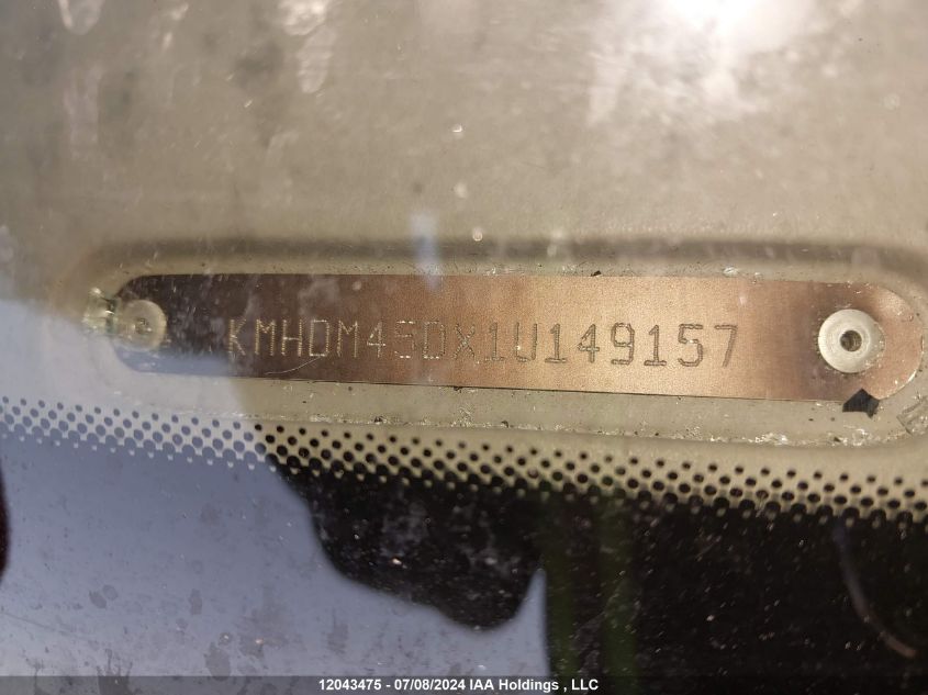 2001 Hyundai Elantra VIN: KMHDM45DX1U149157 Lot: 12043475