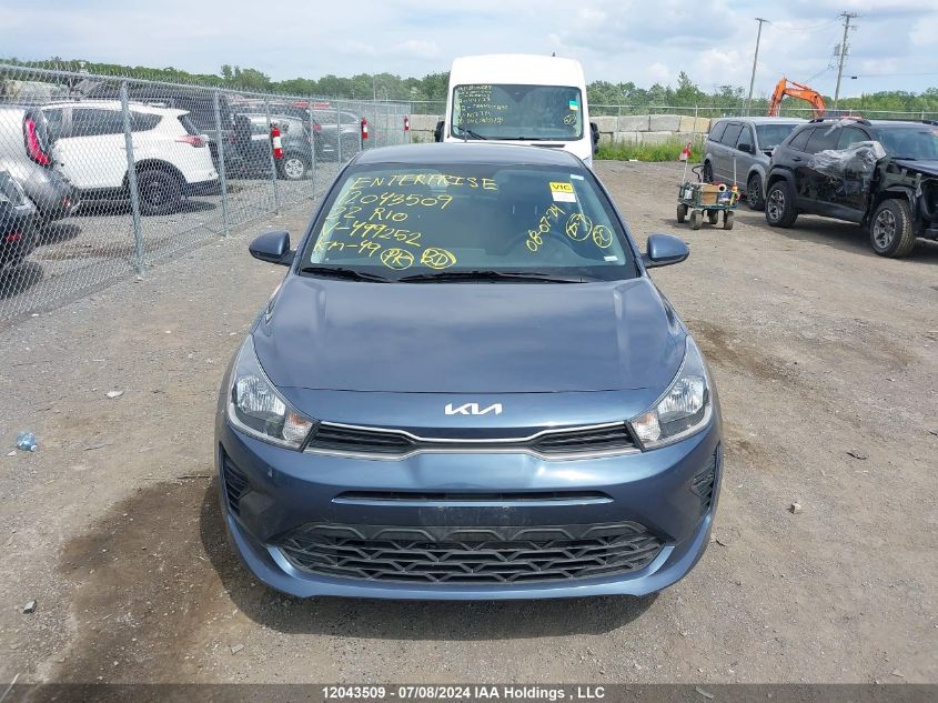 2022 Kia Rio 5-Door VIN: 3KPA25AD4NE499252 Lot: 12043509