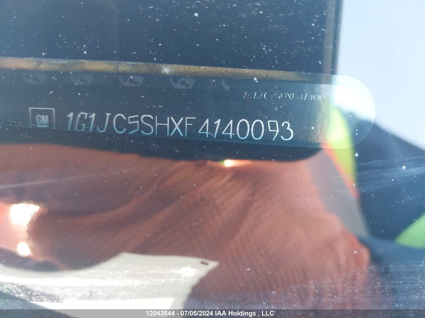 2015 Chevrolet Sonic Lt VIN: 1G1JC5SHXF4140093 Lot: 12043544