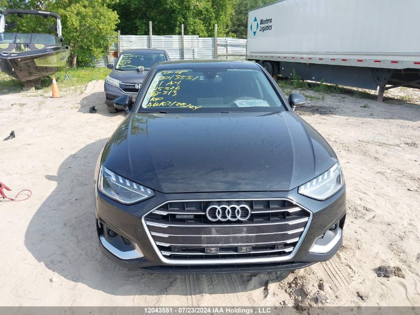 2021 Audi A4 Sedan VIN: WAUABAF46MN015526 Lot: 12043551
