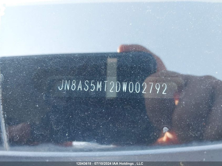 2013 Nissan Rogue VIN: JN8AS5MT2DW002792 Lot: 12043618