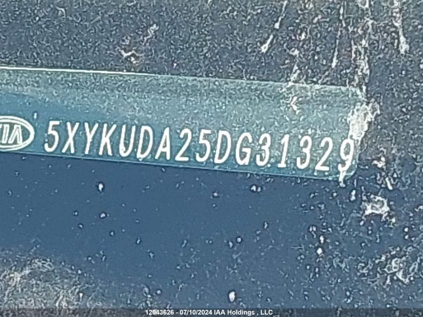 2013 Kia Sorento Ex VIN: 5XYKUDA25DG313291 Lot: 12043626