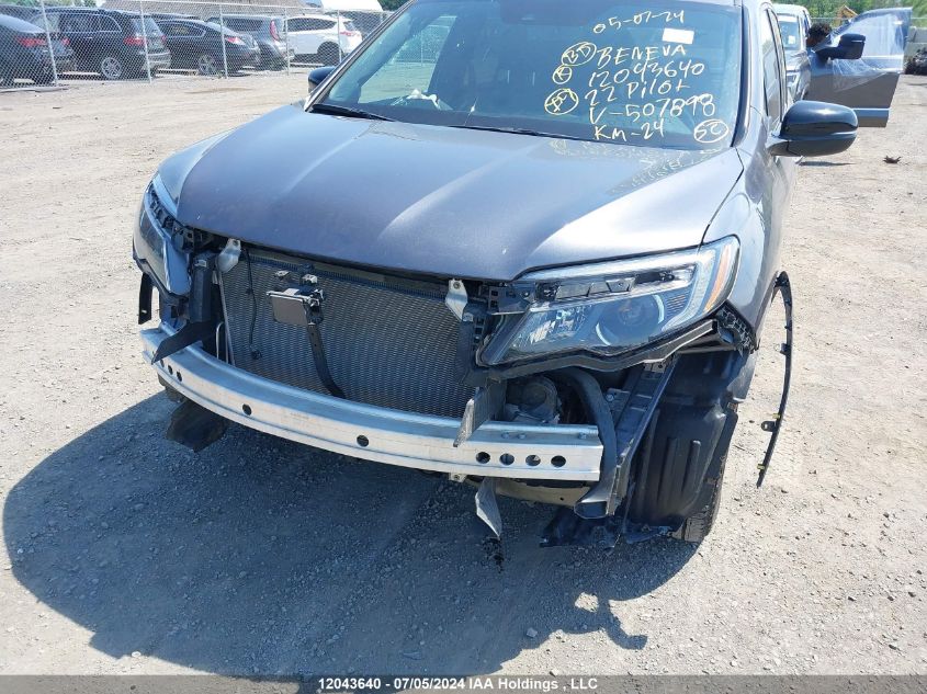 2022 Honda Pilot VIN: 5FNYF6H81NB507898 Lot: 12043640