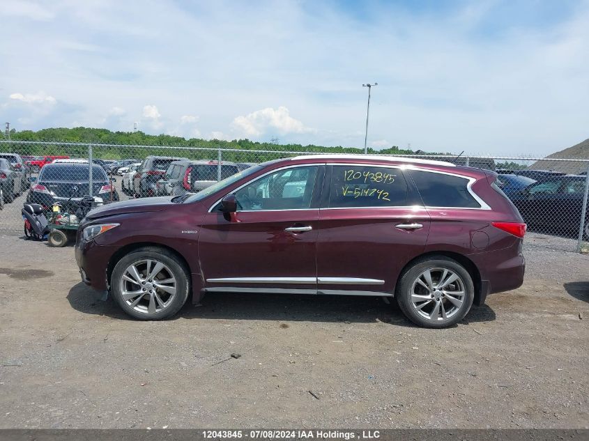 2014 Infiniti Qx60 Hybrid VIN: 5N1CL0MM0EC514742 Lot: 12043845