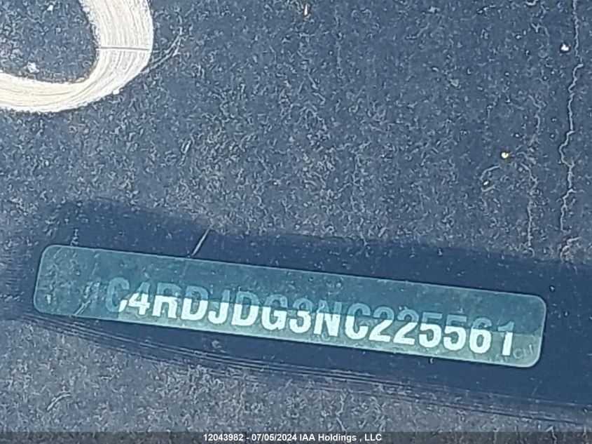 2022 Dodge Durango Gt VIN: 1C4RDJDG3NC225561 Lot: 12043982