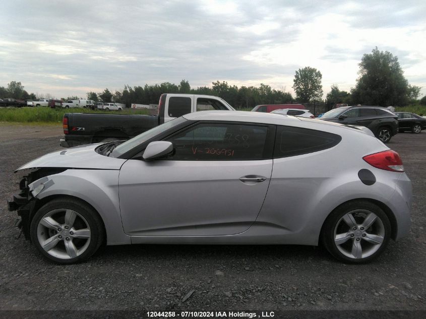 2014 Hyundai Veloster VIN: KMHTC6AD1EU206951 Lot: 12044258