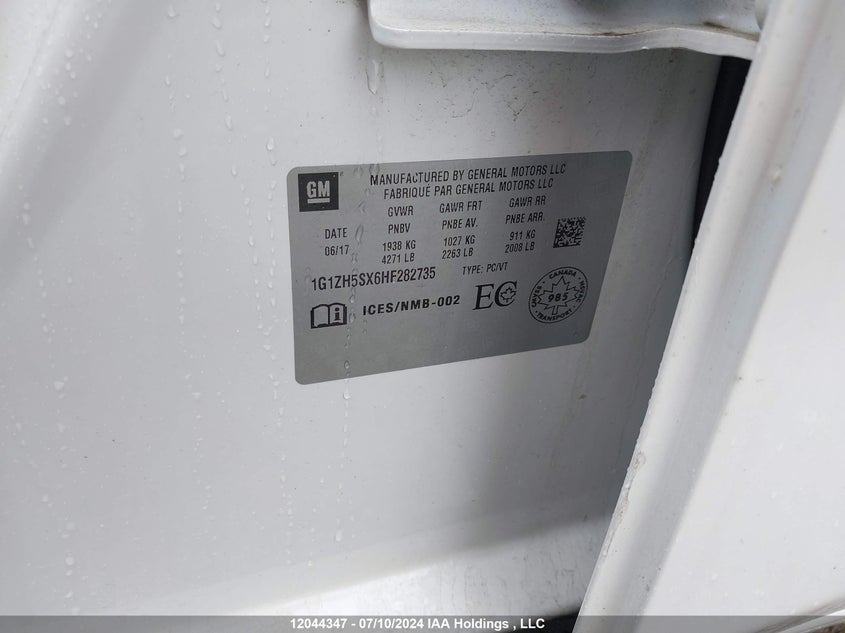 2017 Chevrolet Malibu Premier VIN: 1G1ZH5SX6HF282735 Lot: 12044347