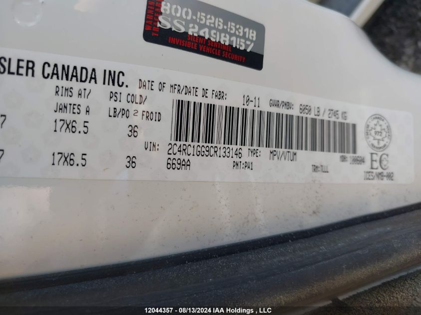 2012 Chrysler Town & Country Limited VIN: 2C4RC1GG9CR133146 Lot: 12044357