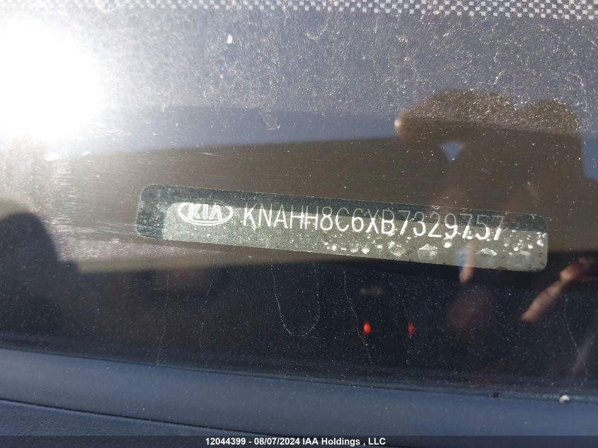 2011 Kia Rondo VIN: KNAHH8C6XB7329757 Lot: 12044399