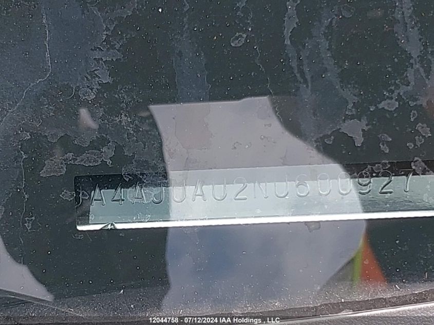 2022 Mitsubishi Rvr VIN: JA4AJUAU2NU600927 Lot: 12044758