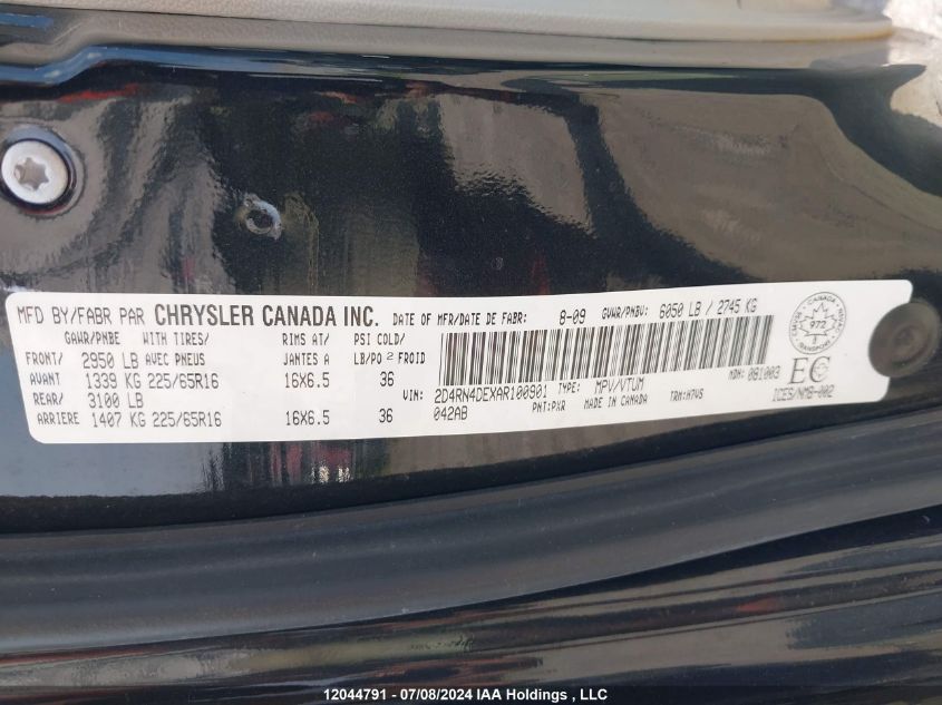 2010 Dodge Grand Caravan Se VIN: 2D4RN4DEXAR100901 Lot: 12044791