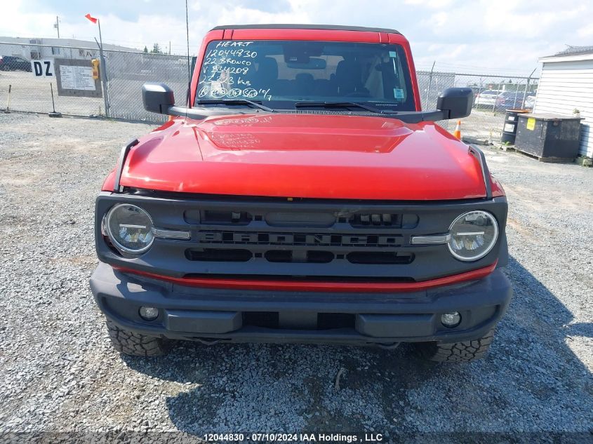 2022 Ford Bronco Big Bend/Black Diamond/Outer Banks VIN: 1FMDE5BH6NLB34208 Lot: 12044830