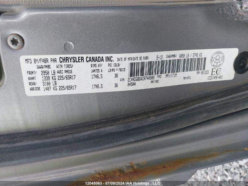 2013 Dodge Grand Caravan Se VIN: 2C4RDGBG4DR740905 Lot: 12045063