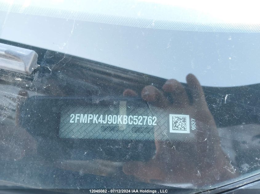 2019 Ford Edge Sel VIN: 2FMPK4J90KBC52762 Lot: 12045082