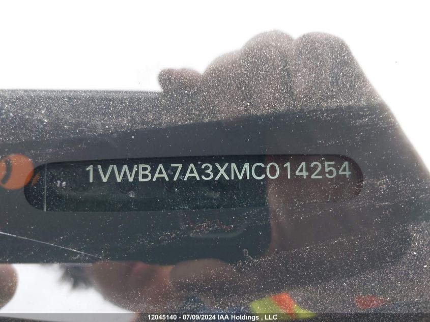 2021 Volkswagen Passat VIN: 1VWBA7A3XMC014254 Lot: 12045140