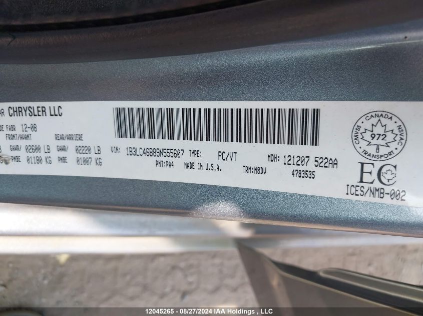 2009 Dodge Avenger Se VIN: 1B3LC46B89N555607 Lot: 12045265