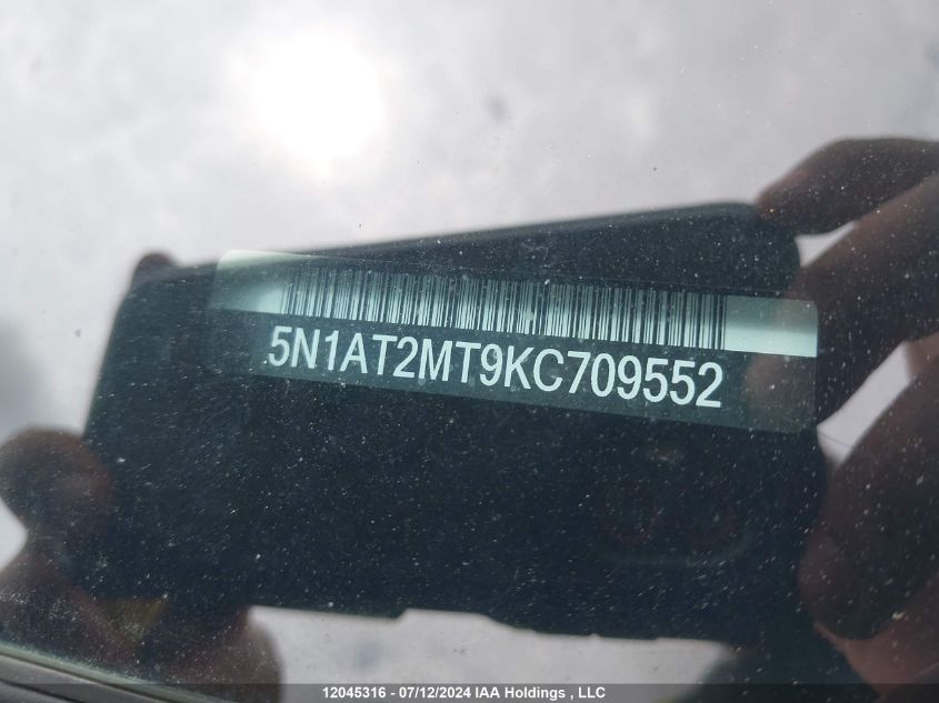 2019 Nissan Rogue VIN: 5N1AT2MT9KC709552 Lot: 12045316