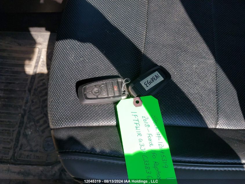 2018 Ford F150 Raptor VIN: 1FTFW1RG3JFC33836 Lot: 12045319