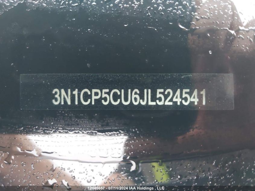 2018 Nissan Kicks S/Sr/Sv VIN: 3N1CP5CU6JL524541 Lot: 12045657