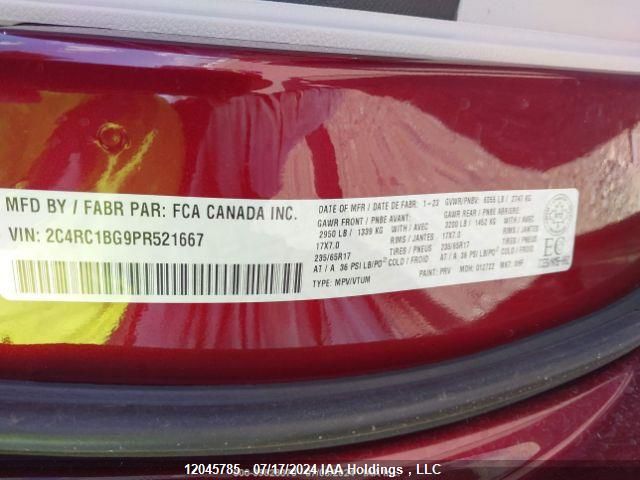 2023 Chrysler Pacifica Touring-L VIN: 2C4RC1BG9PR521667 Lot: 12045785