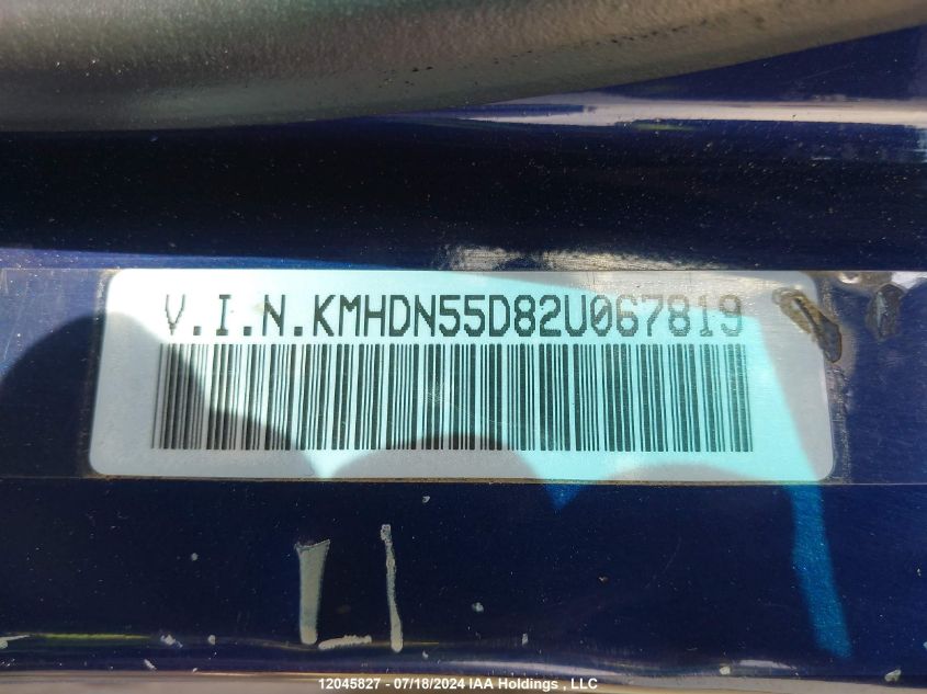 2002 Hyundai Elantra VIN: KMHDN55D82U067819 Lot: 12045827