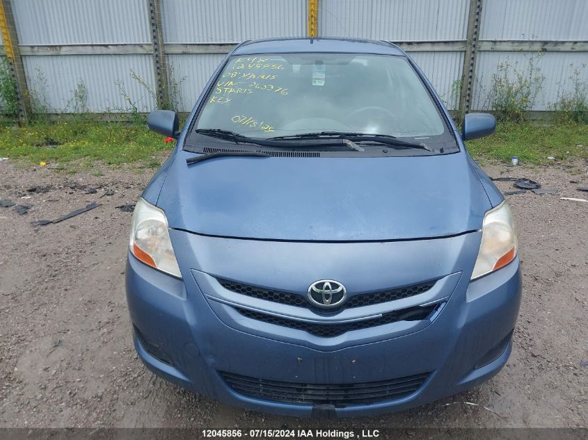 2008 Toyota Yaris VIN: JTDBT923781263376 Lot: 12045856