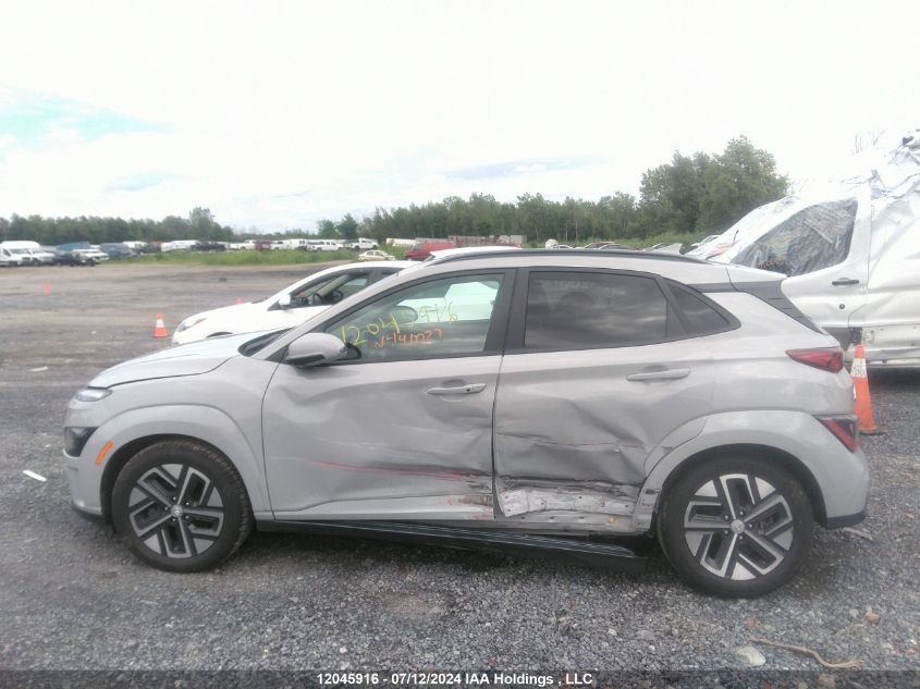 2022 Hyundai Kona Electric Preferred VIN: KM8K23AG5NU141027 Lot: 12045916