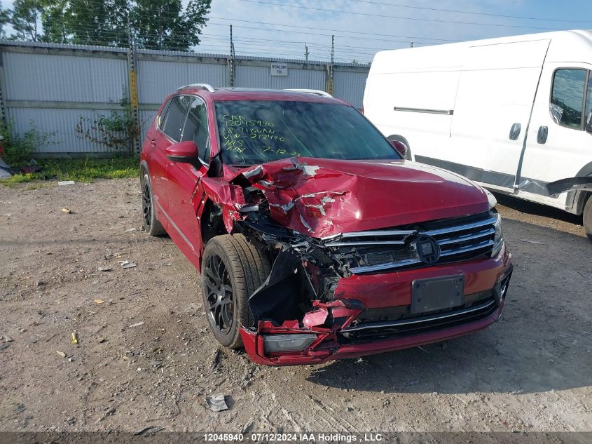 2018 Volkswagen Tiguan Sel Premium VIN: 3VV4B7AX1JM212440 Lot: 12045940