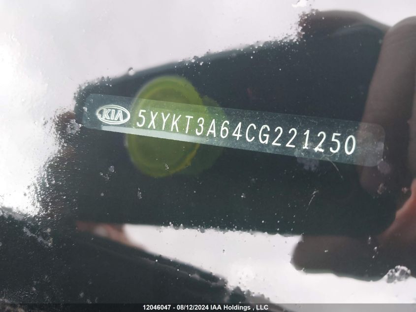 2012 Kia Sorento VIN: 5XYKT3A64CG221250 Lot: 12046047