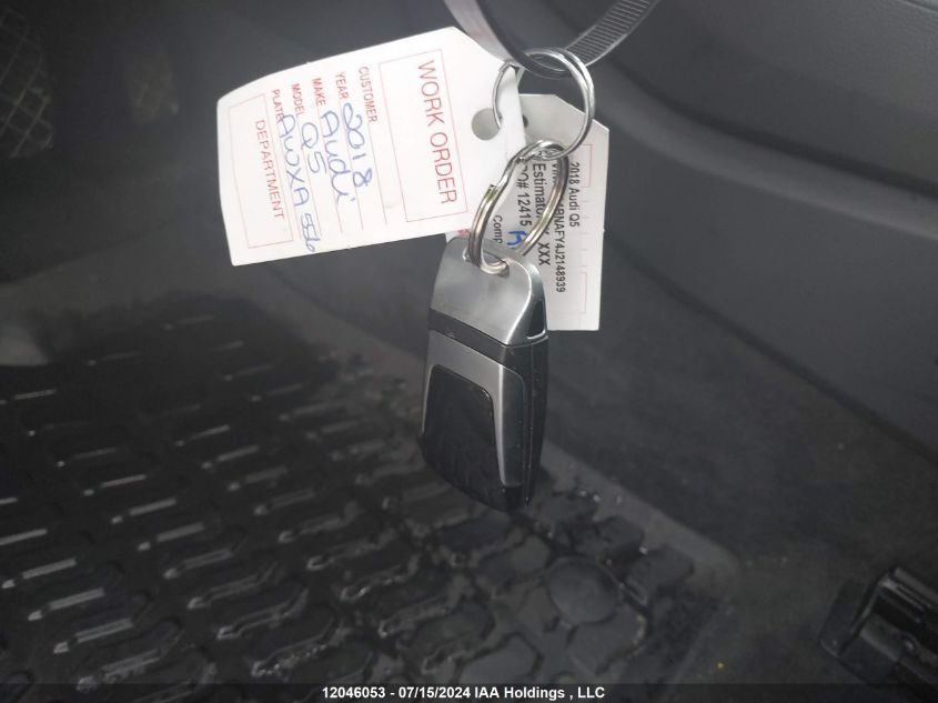 2018 Audi Q5 Premium Plus VIN: WA1BNAFY4J2148939 Lot: 12046053