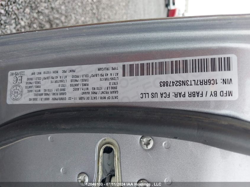 2022 Ram 1500 Classic Slt VIN: 1C6RR7LT3NS247883 Lot: 12046103