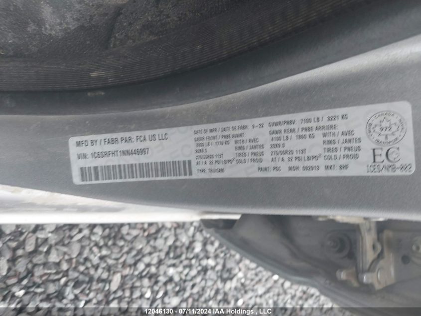 2022 Ram 1500 Limited VIN: 1C6SRFHT1NN446997 Lot: 12046130