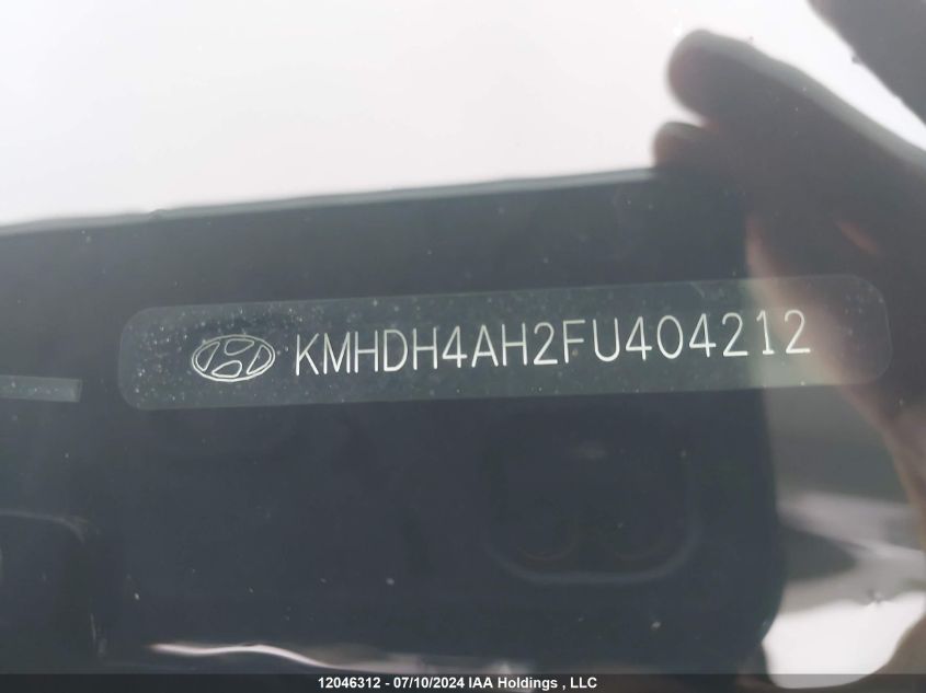 2015 Hyundai Elantra Limited VIN: KMHDH4AH2FU404212 Lot: 12046312