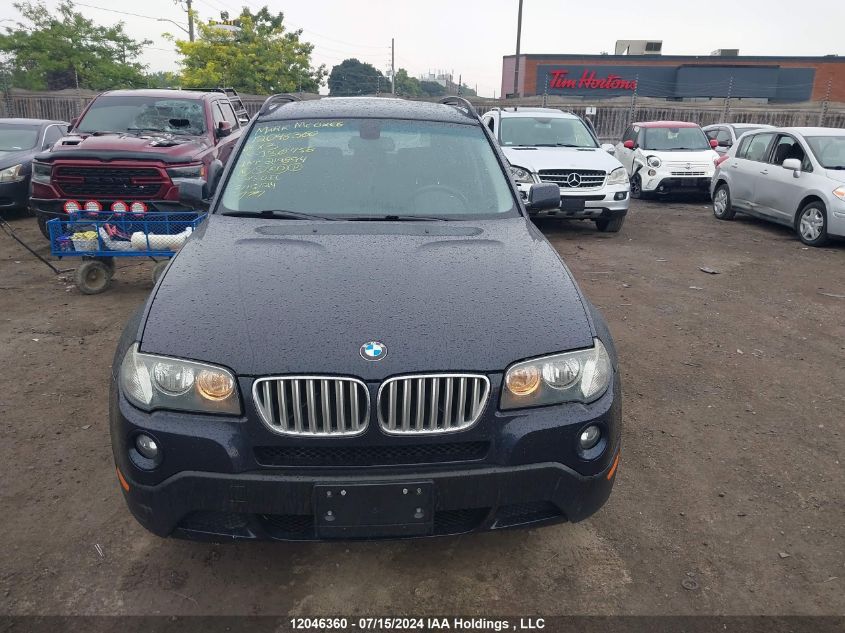 2009 BMW X3 xDrive30I VIN: WBXPC93479WJ30458 Lot: 12046360