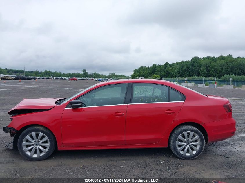 2016 Volkswagen Jetta Comfortline VIN: 3VWD07AJ5GM341643 Lot: 12046612