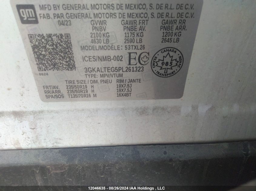 2023 GMC Terrain VIN: 3GKALTEG5PL261323 Lot: 12046635