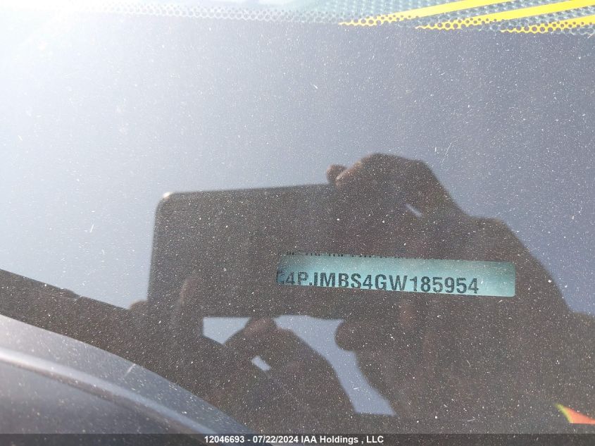 2016 Jeep Cherokee Trailhawk VIN: 1C4PJMBS4GW185954 Lot: 12046693