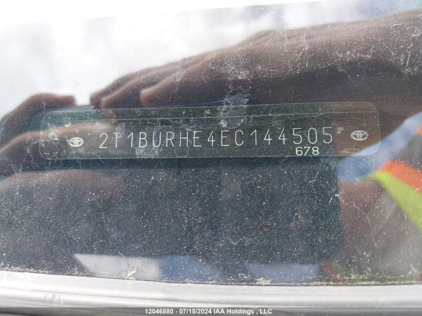 2014 Toyota Corolla S VIN: 2T1BURHE4EC144505 Lot: 12046880