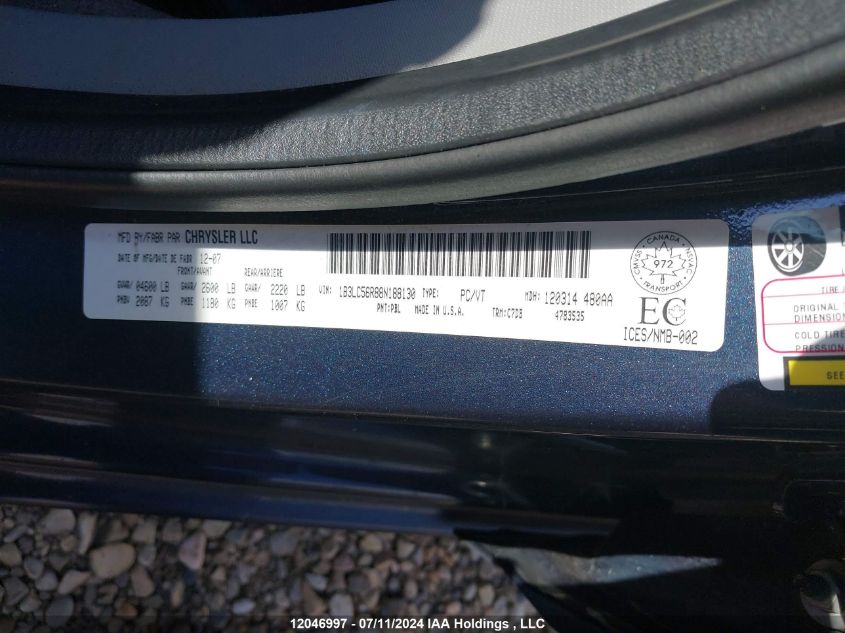 2008 Dodge Avenger Sxt VIN: 1B3LC56R88N188130 Lot: 12046997