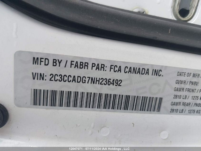 2022 Chrysler 300 Touring L VIN: 2C3CCADG7NH236492 Lot: 12047071