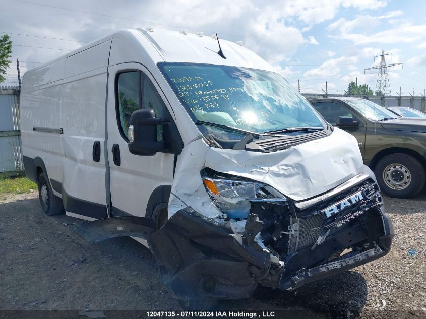 2023 Ram Promaster 3500 High Roof Extended 159 In. Wb VIN: 3C6MRVJG6PE552594 Lot: 12047135