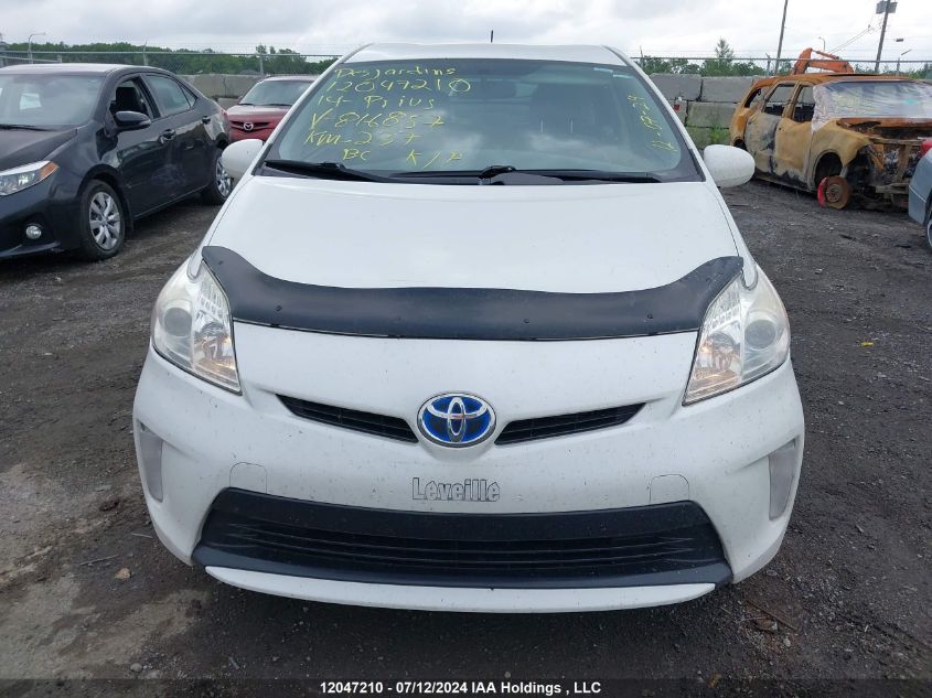 2014 Toyota Prius VIN: JTDKN3DU5E1816857 Lot: 12047210